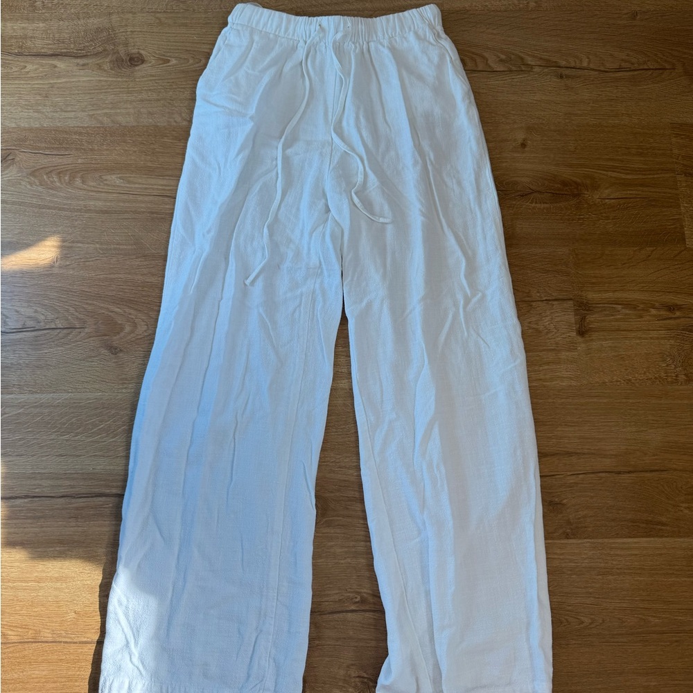 White fox Linen Pants